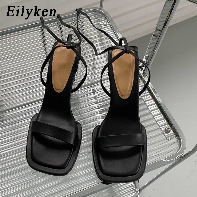 Eilyken 2024 Summer New Brand Ankle Strap Sandal Women Thin High Heel Lace-Up Dress Pumps Shoes Outdoor Gladiator Sandals