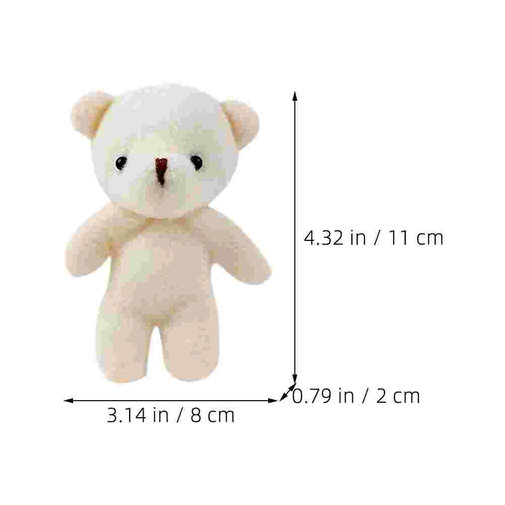 Mini Plush Bear Baby Toy Wear-resistant Tiny Bears Cute Pp Cotton Multi-function Pendant