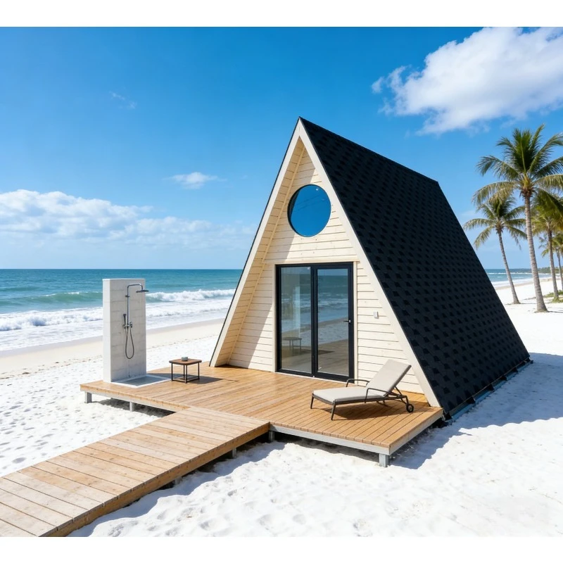 Triangular A Frame Cabin 2 Bedroom Prefabricated Wooden House Tree House for Outdoor Use