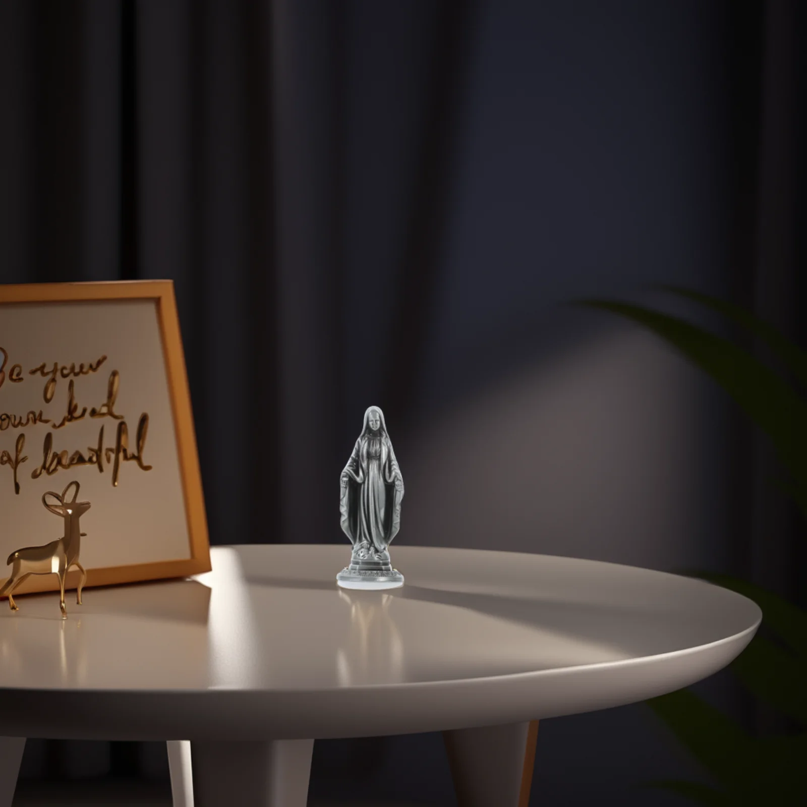 

Retro Alloy Virgin Mary Statue Vintage Inspired Religious Craft Car Dashboard Home Display Elegant Design Exquisite