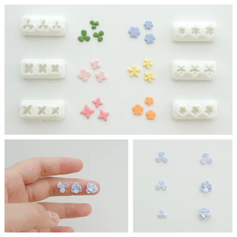 Mini Blütenblatt Kombination formen für Polymer Clay feine Blume Blatt Ton schneider DIY Ohrring Anhänger Schmuck Herstellung Werkzeuge neu