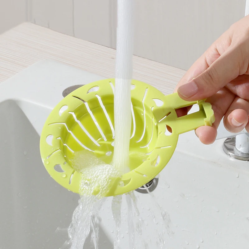 Kitchen Sink Filter Basket Leftover Food Residue Filter Sewage Blockage Prevention Anti Dirty Hand Adjustable Drain Basket