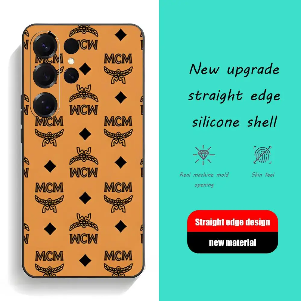 Fashion Brand Phone Case For Samsung Galaxy S26 S25 S24 S23 S22 S21 Plus Ultra Fold A Soft Black M-McmEs-s
