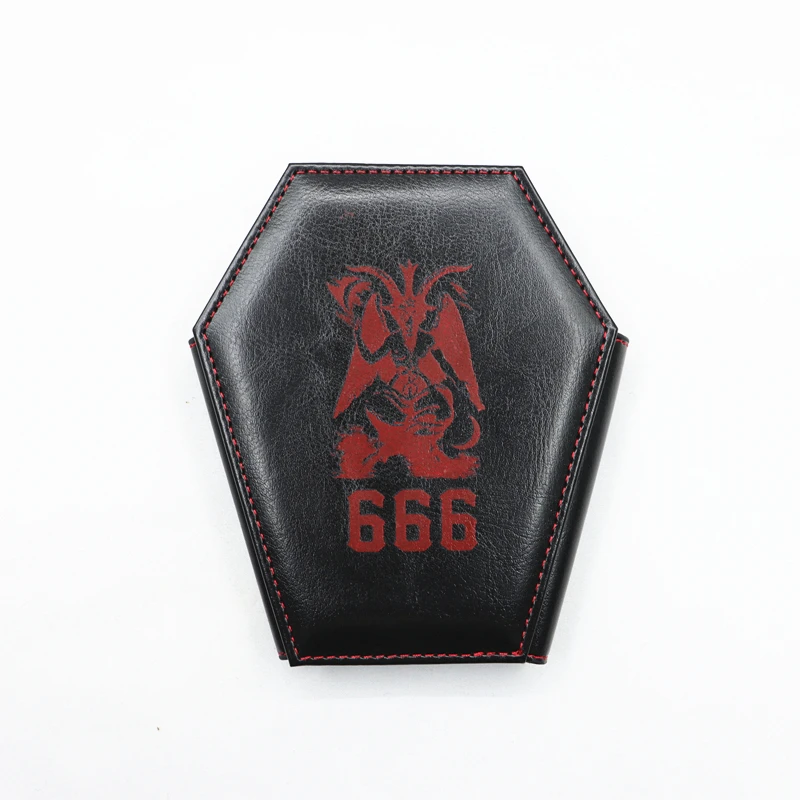 BAPHOMET 666 Coffin shape Wallet Halloween Pattern Clutch Wallet PU Leather Trendy Purse