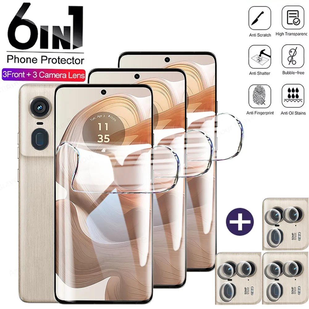 

6IN1 For Motorola Moto Edge 50 Ultra Fusion Hydrogel Film For Motorola X50 Edge 30 Neo Screen Lens Protector Edge 40 Neo 20 Lite