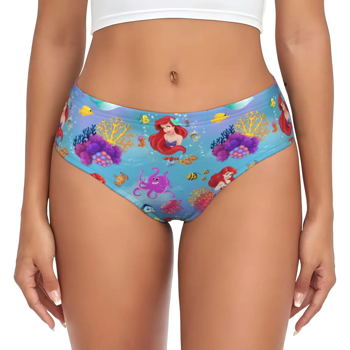 مخصص المرأة ليتل ميرميد ارييل الرسوم المتحركة سراويل داخلية الإناث تمتد ملخصات السروال