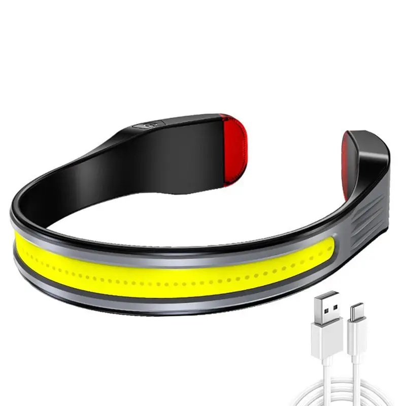 Floodlight USB Rechargeable Head Torch Induction COB Headlight Waterproof LED Headlamp 3 Lighting Modes With Tail Light