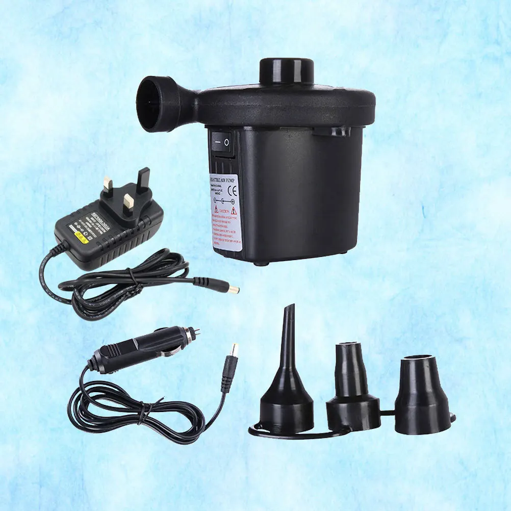 Two Way Electric Air Pump Portable Inflator Deflator 3 Nozzles High Speed Motor ABS Material Inflatable Mattresses Pools Beach