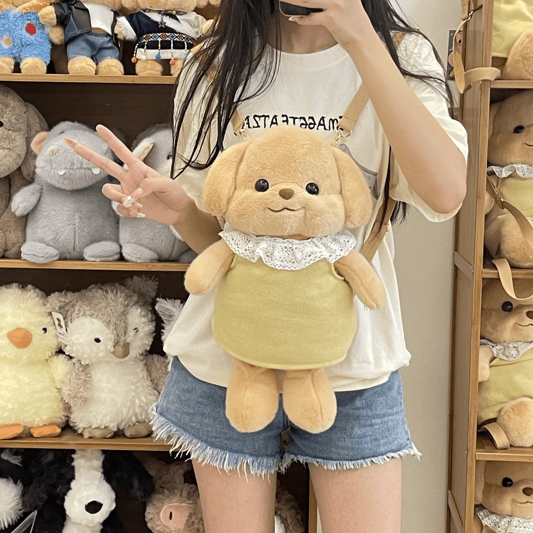 Kawai Poodle Backpack High Qualitynew Sylvanian Cute Role Plush Toy Sofa Baby Doll Family  Storage Bag Decoration Birthday Gift