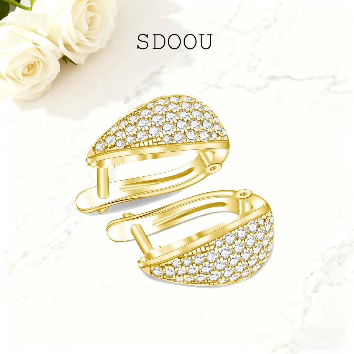 

SDOOU 14K Gold Filled Water Drop Moissanite Hoop Earrings Huggie With GRA For Women's Daily Wedding Fashion Luxury Jewelry Gifts