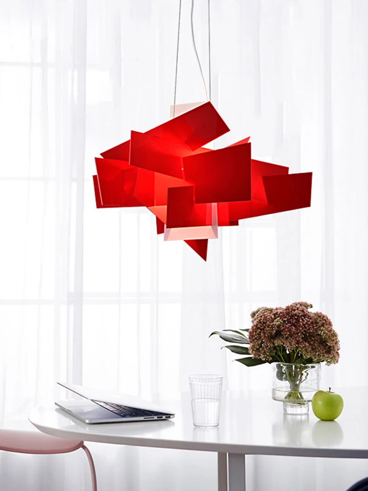 Replika Foscarini Lampe Big Bang Stapelbare Pendelleuchten Postmoderne Kunstdekoration Rot Weiß D65cm LED Hängeleuchten