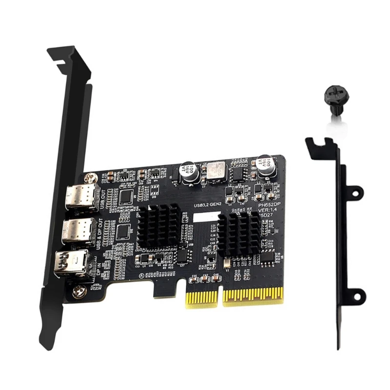 PCIe 4X to DisplayPort Input Type C Output Video Card Adapters for Fast Speed Data Transfer and Multiple Monitor Setups K1KF