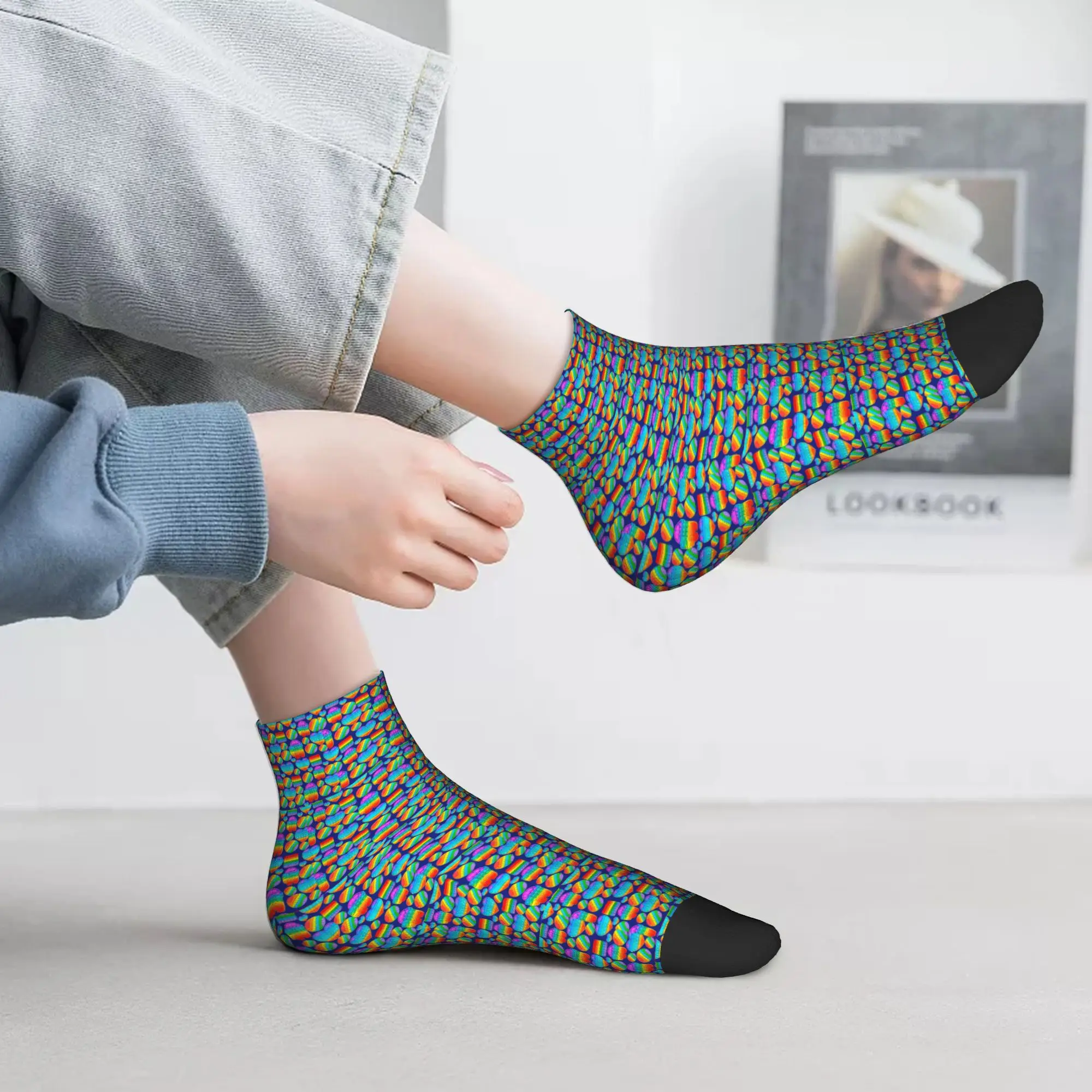 

All Seasons Popit Anti-Stress System Socks Harajuku Sweat Absorbing Sport Middle Tube Socks Soft Hip Hop Stockings for Men Women