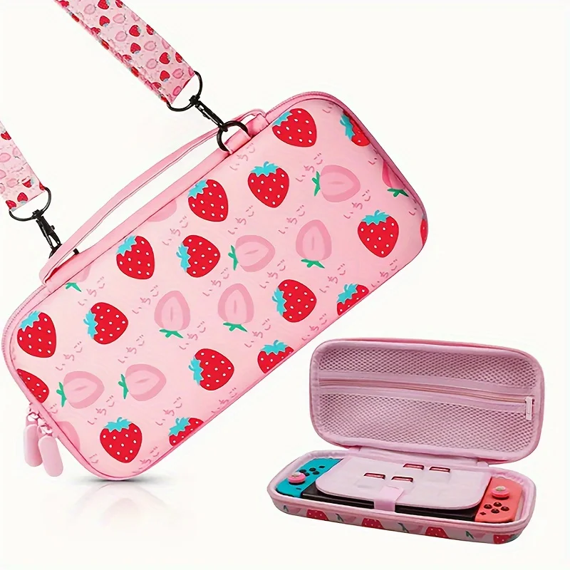 Carrying Case For Nintendo Switch Ns Switch OLED Model Hard portable travel case suitable strawberry themed