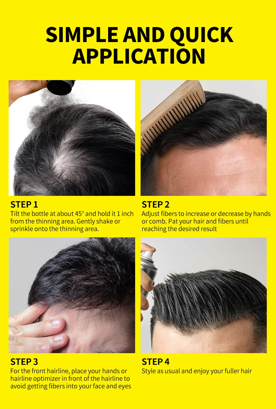 Sevich Haarverdichtungs-Faser-Set 12g Sofort-Haarwuchs-Verdickungspulver Dichtes Haarspray-Applikator Unisex Haarausfall-Produkte – Detail 11