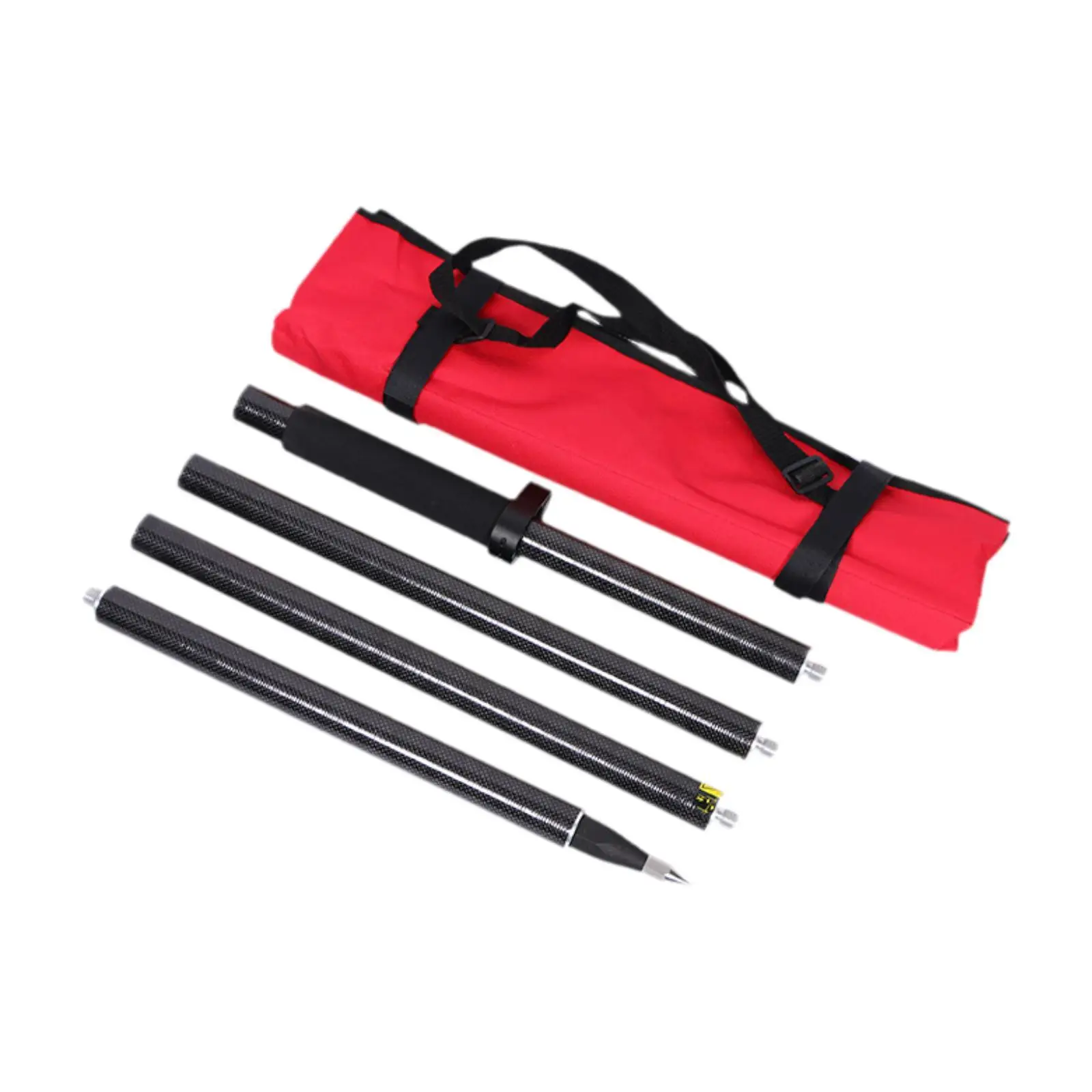 4 Section Survey Pole Easy to Carry and Store Rtk Range Rod for Difficult Positions Ground Base Measurements Engineers Surveyors