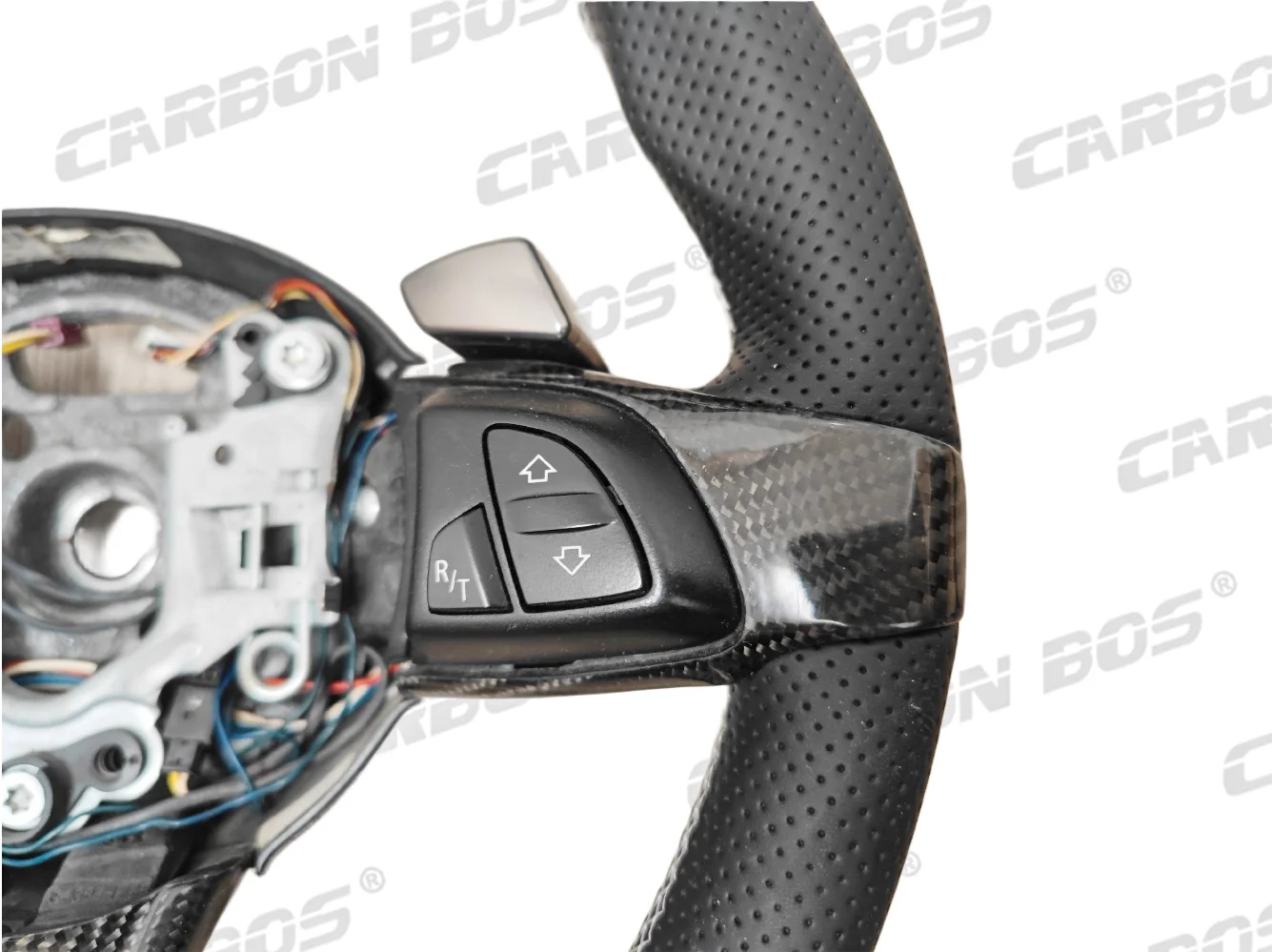 Roda Kemudi Kulit Serat Karbon Kustom untuk BMW Z4 E85 E86 E89 Roda Kemudi Olahraga Yang Diperbarui