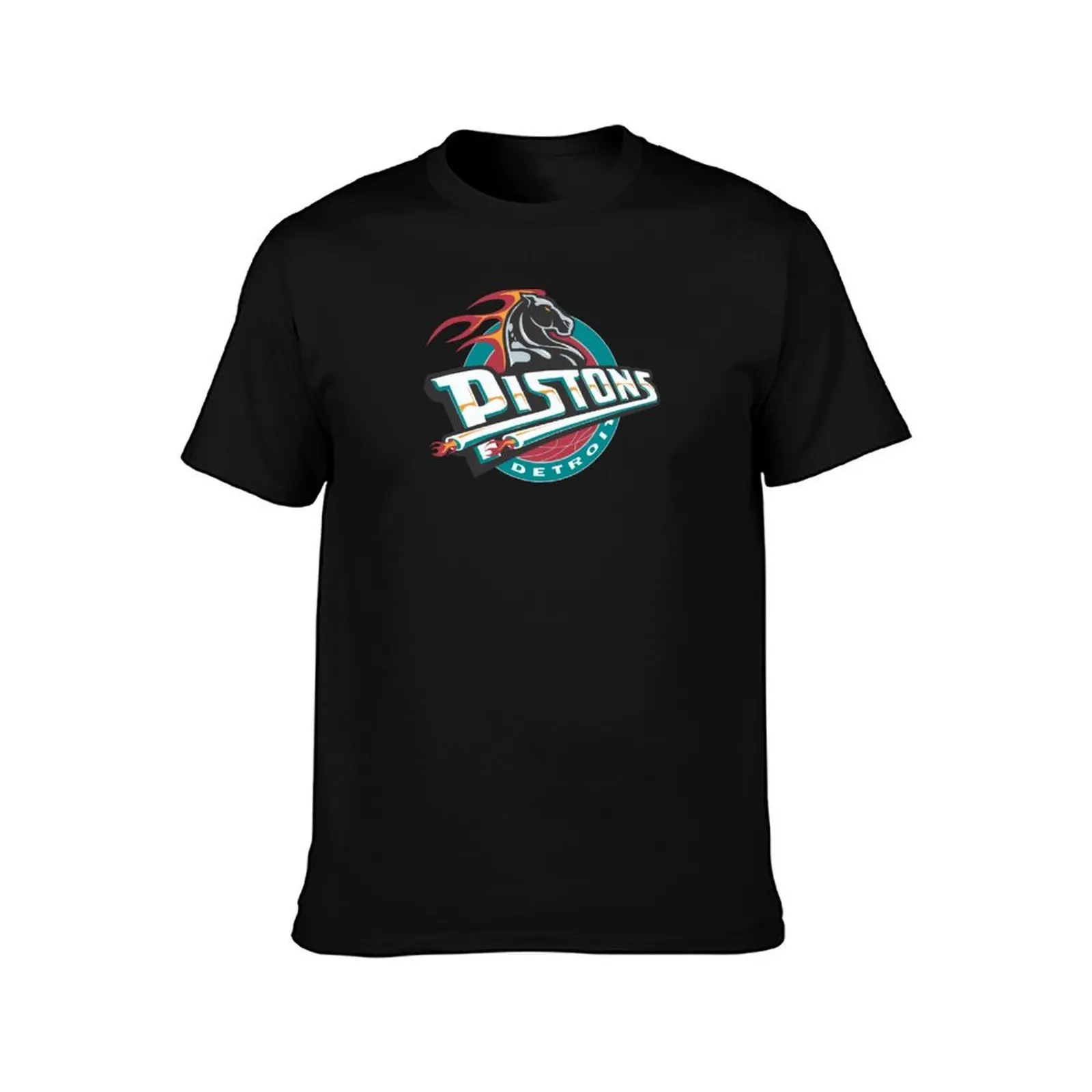 Pistons-Detroit,Classic T-Shirt, Summer Casual Cotton Tee, Oversized Streetwear Tops, Vintage Graphic Print, Unisex Men Women