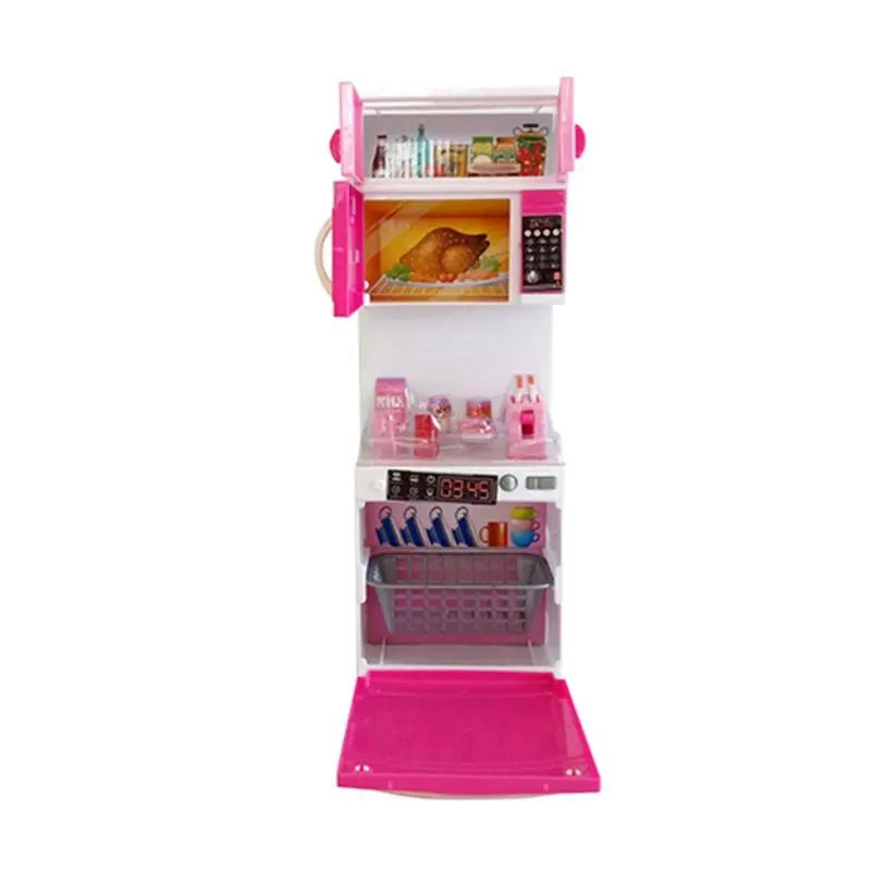 Juego gabinetes cocina simulación para niños, herramientas cocina, Mini muñecas, vajilla, trajes, casa muñecas,