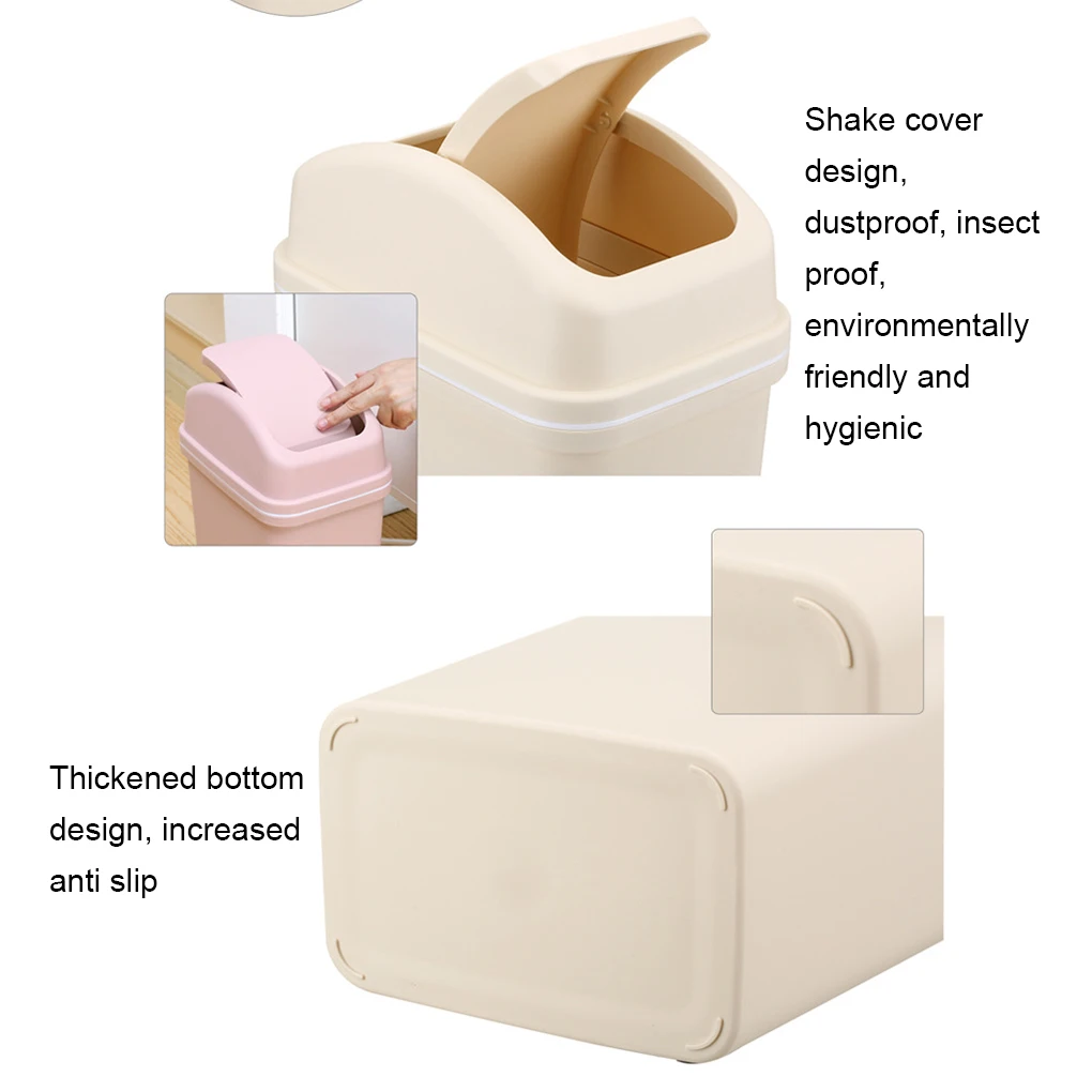 Swing Top Kitchen Trash Can - Durable Plastic Easy To Empty Swing-top Lid For Easy Best For In Kitchen Gallon Trash