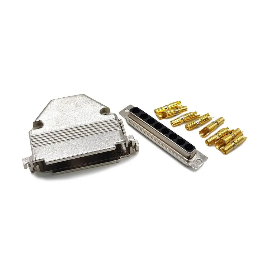 D-sub 8W8 Female Connector Straight Type Solder with Machine Pin Metal Shell