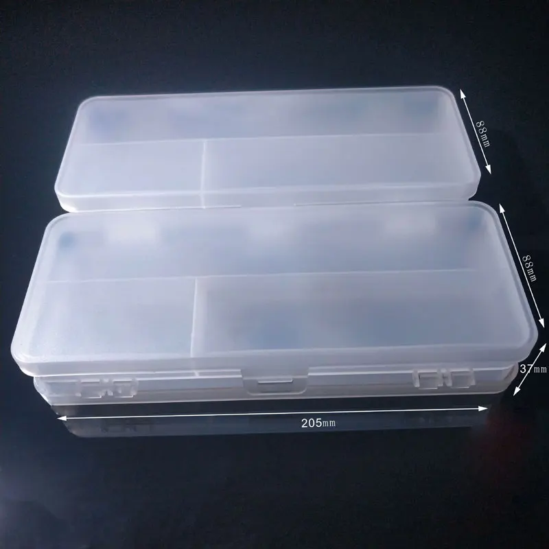 Rectangular Double-Sided 4-Grid Storage Box Frosted Translucent Stationery Box For Pencils And Long Items Hardware Tools Arrange