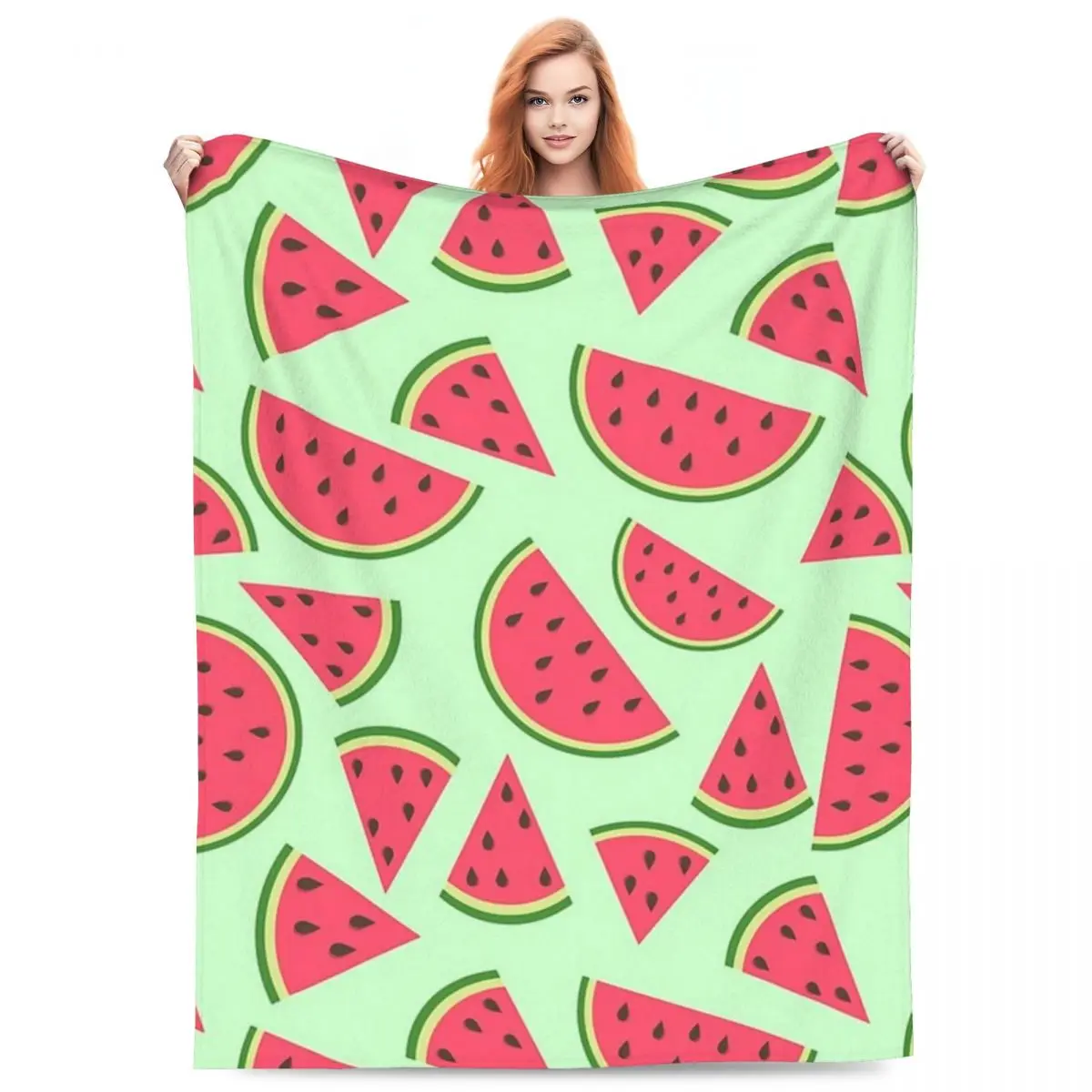 

Cute Watermelon Slices Blankets Fleece Sofa Throw Blanket Portable Throw Blankets for Home Bedroom Travel Throws Bedspread Quilt