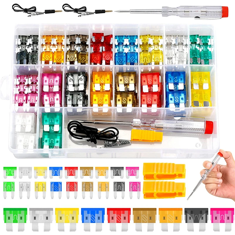 

306pcs small and medium size fuse mini mini fuse combination set + test pen car fuse box