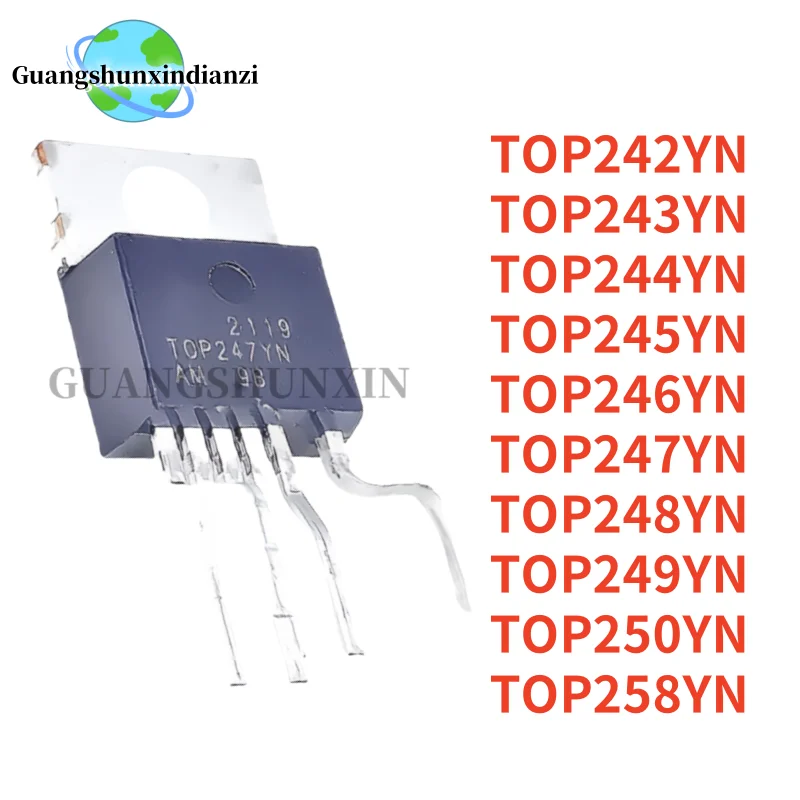 10PCS Neue TOP242YN TOP243YN TOP244YN TOP245YN TOP246YN TOP247YN TOP248YN TOP249YN TOP250YN TOP258YN TO-220 IC Chip Auf Lager