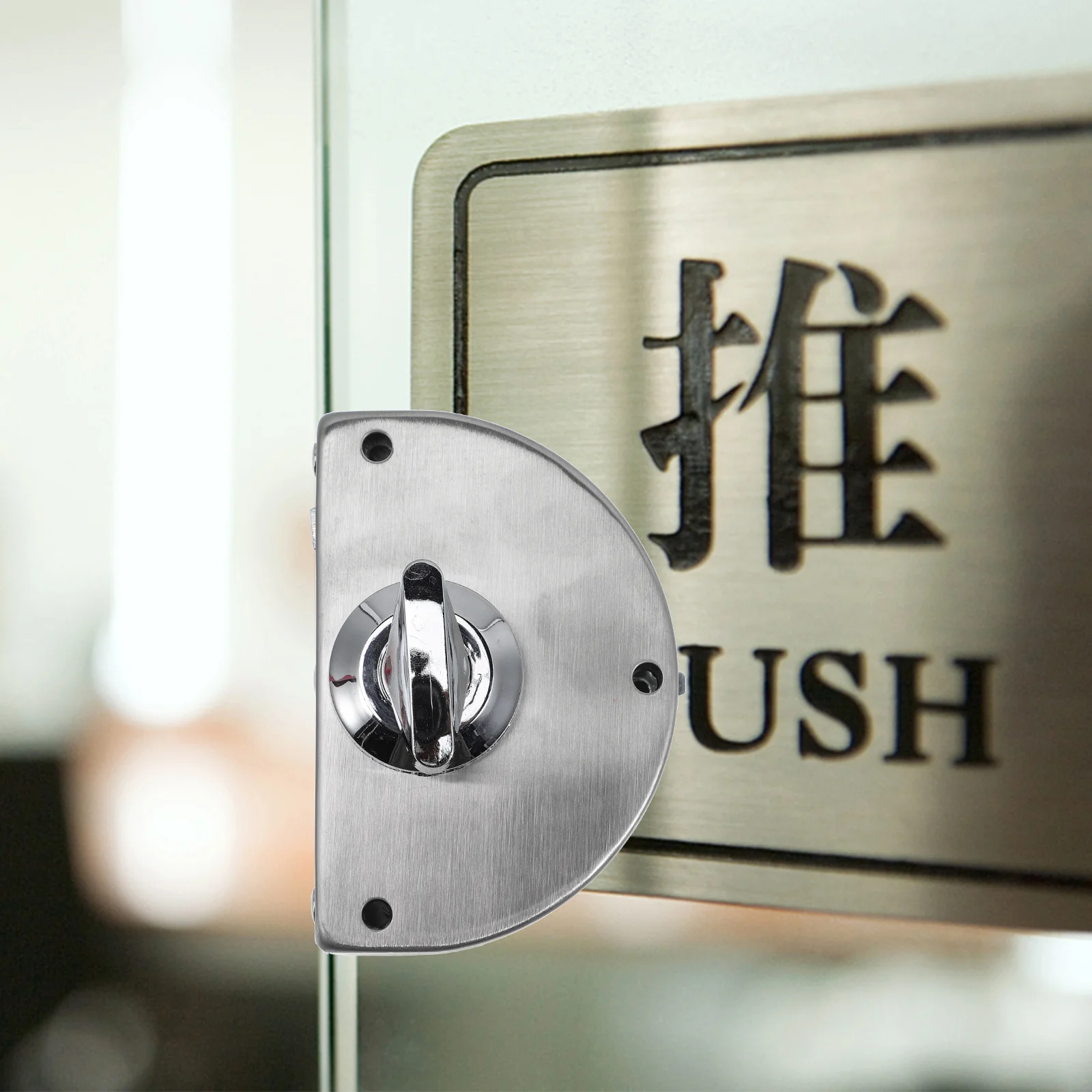 

1 Set Glass Lock Stainless Steel Sliding Door Handle Built-In Buckle 180 Degree Knob Lock For Patio Sliding Glass Door Hardware