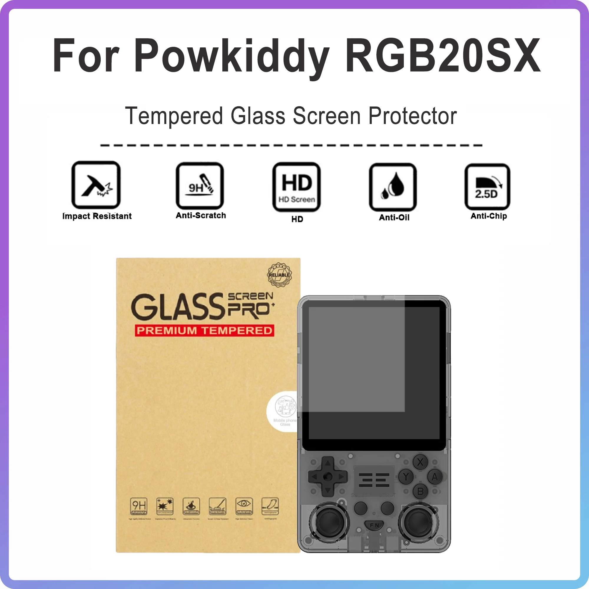 For Powkiddy RGB20SX Screen Protective Film Anti-Scratch HD Clear Screen Protector Gaming Accessories for RGB20SX Game Console