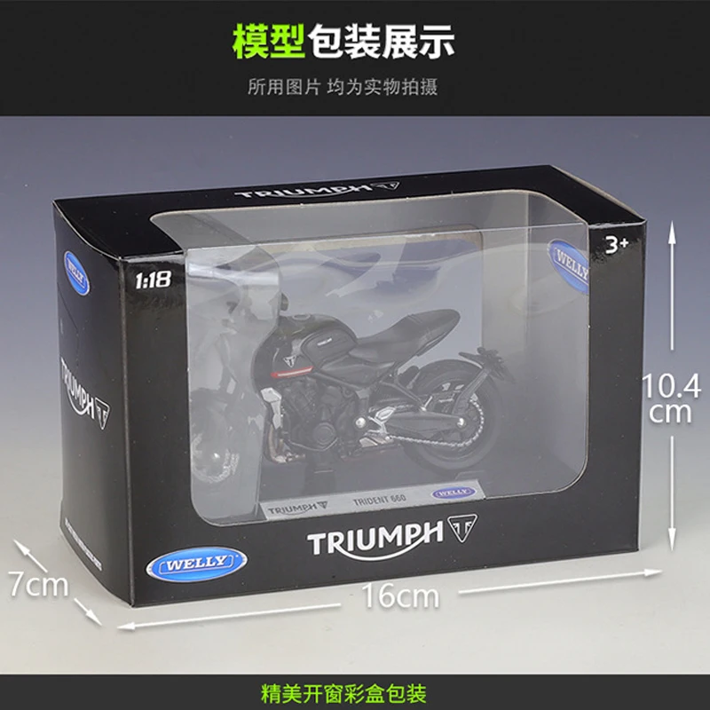 Welly 1:18 Triumph Trident 660 Alloy Diecast Retro Motorcycle