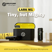 Hollyland LARK M1 Wireless Lavalier Microphone Mic 2.4GHz Charging Box for DSLR camera smartphones iPhone Android vs rode 150