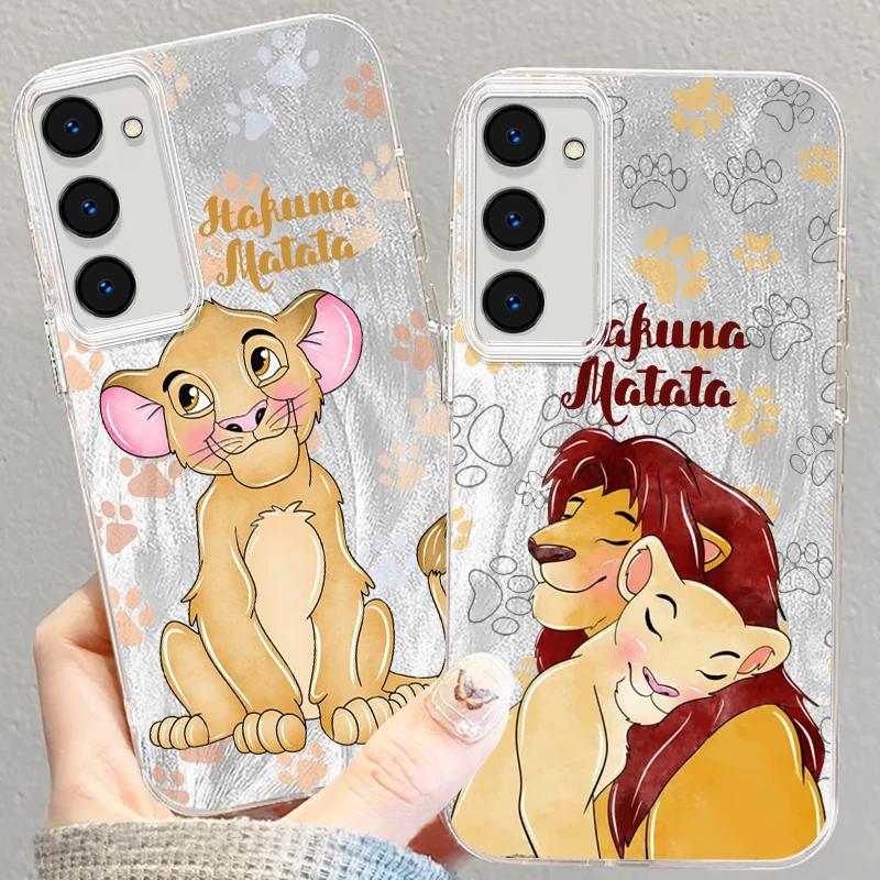 Disney The Lion King For Samsung S24 S23 S21 FE Plus Ultra A03 A25 A23 A22 A21S A15 A14 A12 5G Feather Yarn Cover Phone Case