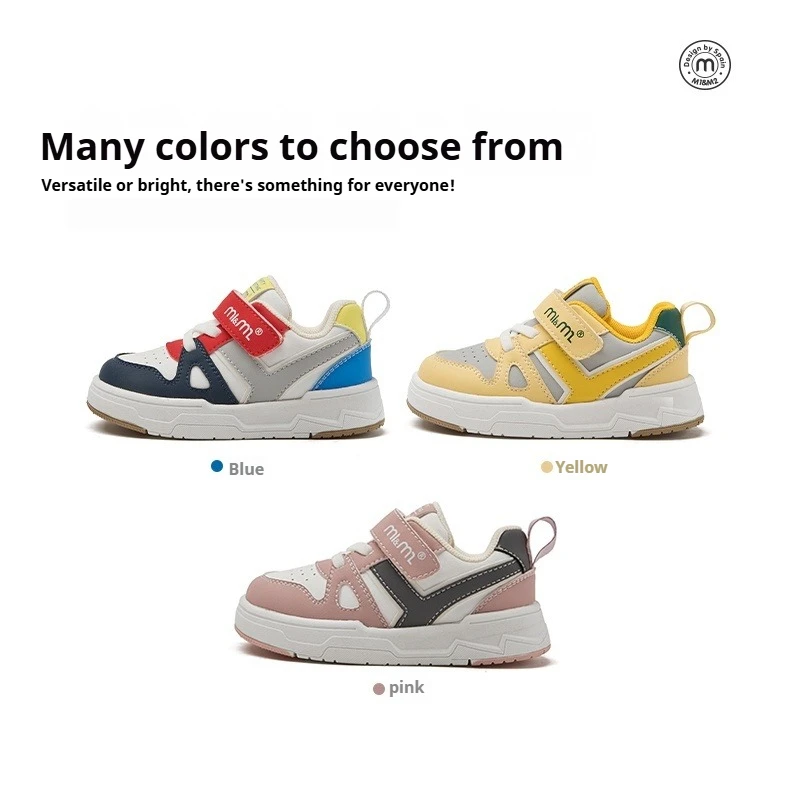 M1 & M2 baskets en cuir antidérapantes enfant en bas âge nouveau-né enfants bout rond plat élégant semelle en coton premiers marcheurs chaussures de sport décontractées