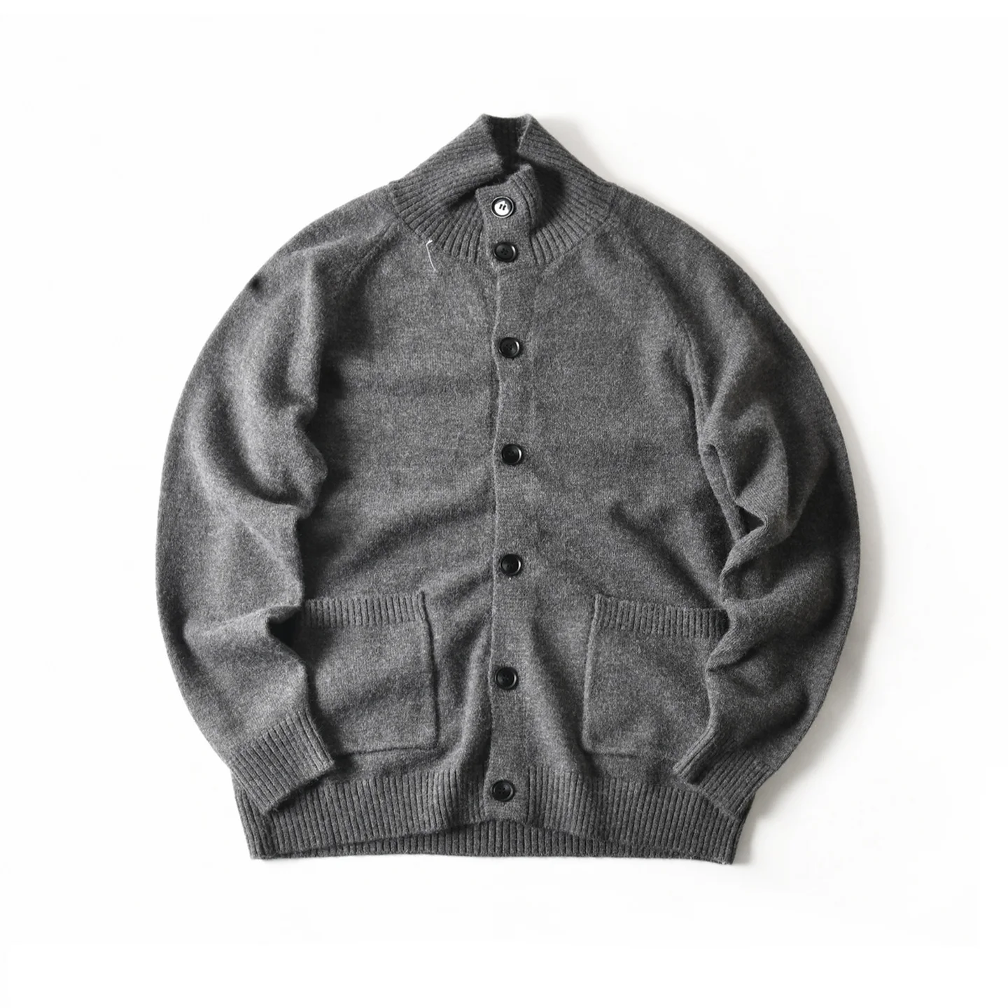 

American-style Soft Comfortable Warm Flip-high Collar Knitted Button-front Cardigan for Men Autumn Winter Casual Sweater Coats