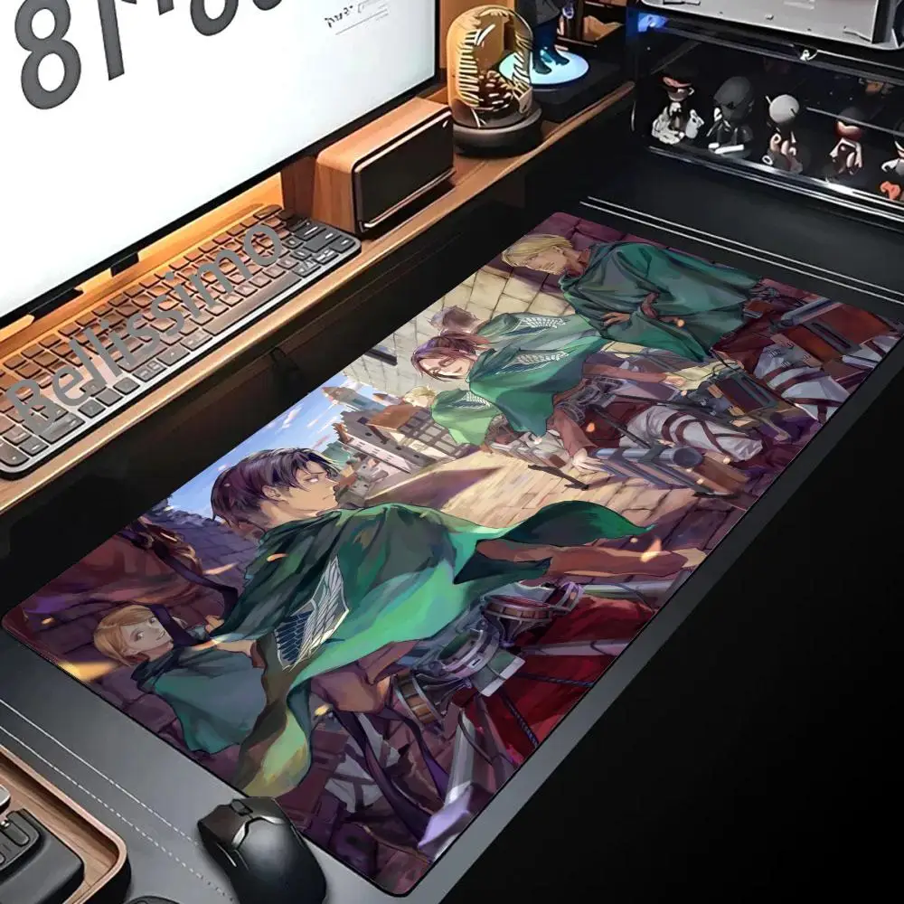 Attack On Titan Mouse Pad Gaming Accessories Keyboard Large Rubber Desk Mat Anime Computer Carpet Pc Gamer Non-slip Mousepad Xxl