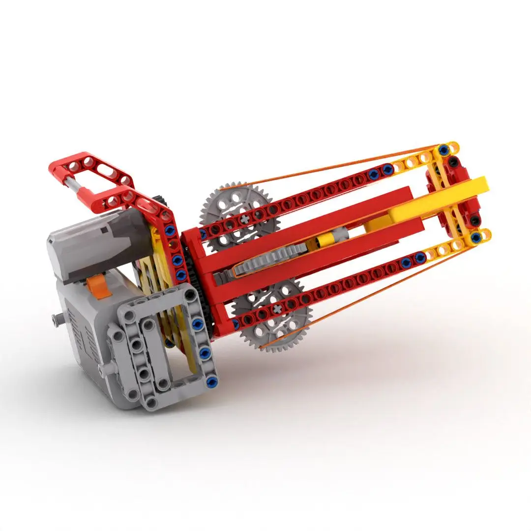 Electric Gear Mechanical Model Building Blocks, Tech Assembly Rubber Band Gatling Gun