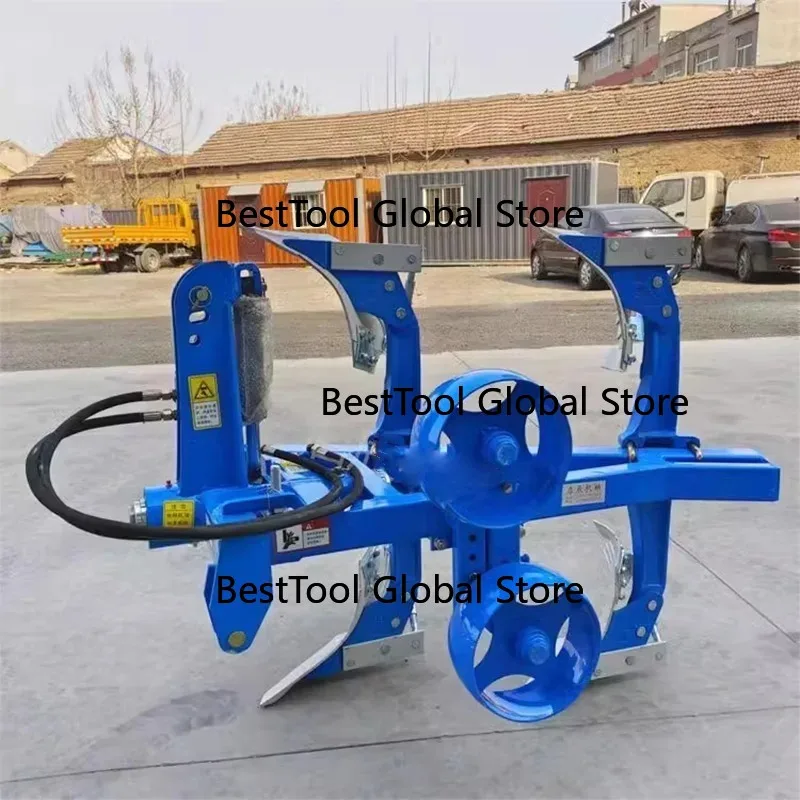 Four-wheeled hydraulic flip plow banner mirror deep plowing deep turning rotary plow side shift tilling ridger agricultural