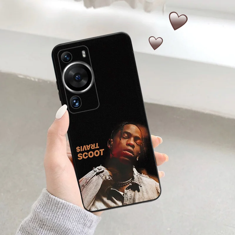 Silicone Black Phone Case for Motorola G200 5G G30 G31 One Fusion Travis Scott singer Huawei P40 P30 P20 P Smart iphone6 Cover