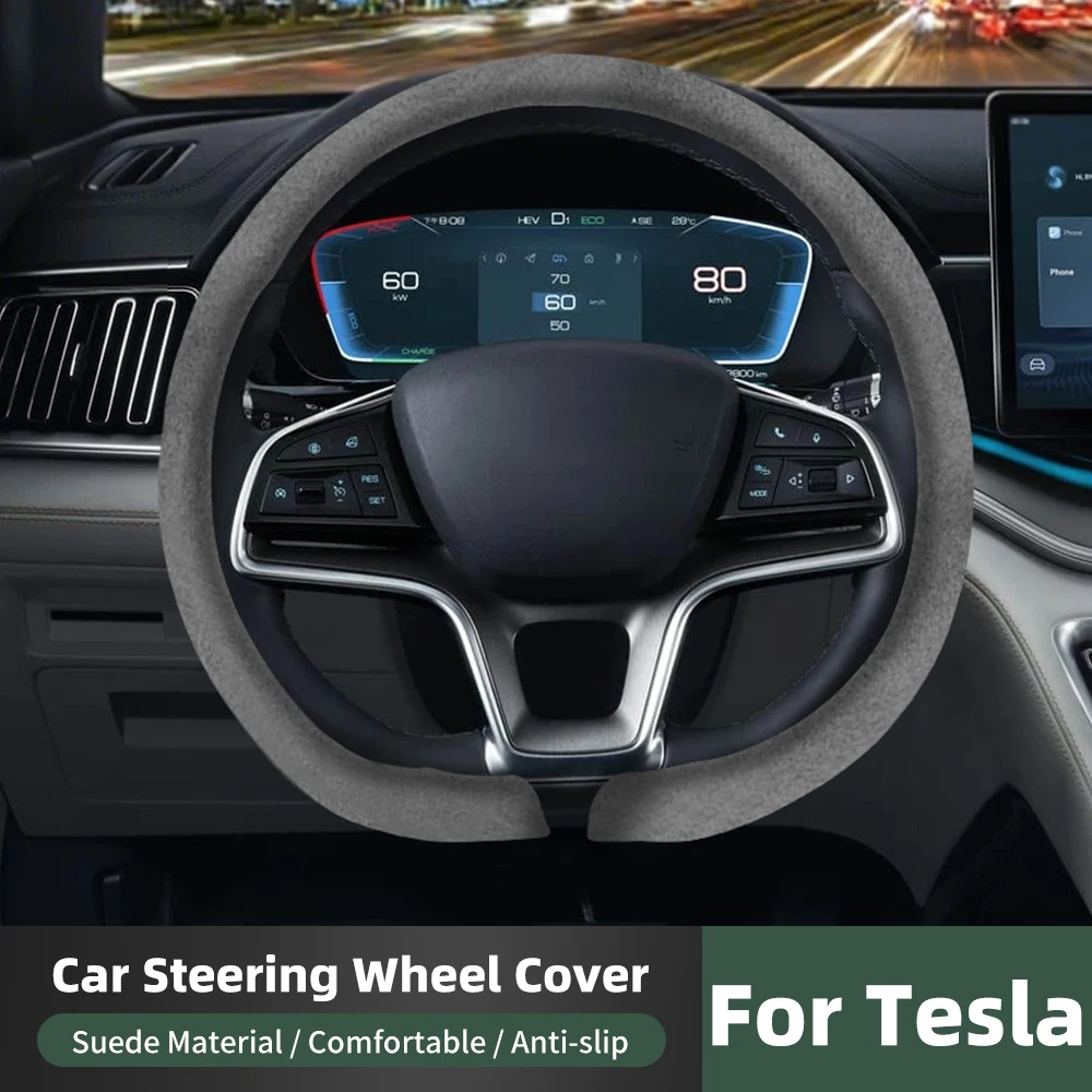 

Чехол на руль с внутренним кольцом из АБС-пластика, нескользящий для Tesla Model 3/Y/S/X Highland Juniper, аксессуары для защиты салона автомобиля