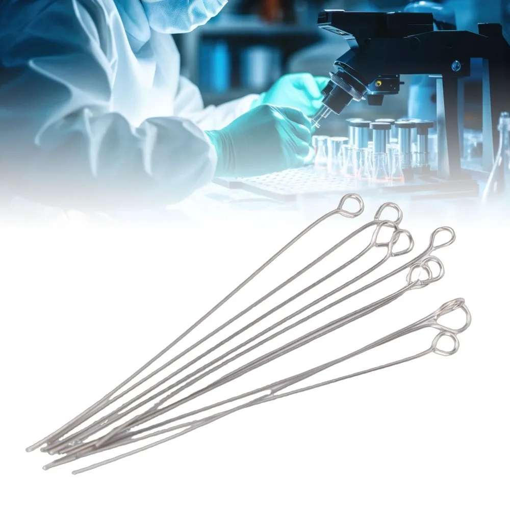 10Pcs,2mm,4mm Metal Wire Inoculating Loop 2mm,4mm Loop Solid Metal Inoculating Rod Round Loop Shape Inoculating Needle