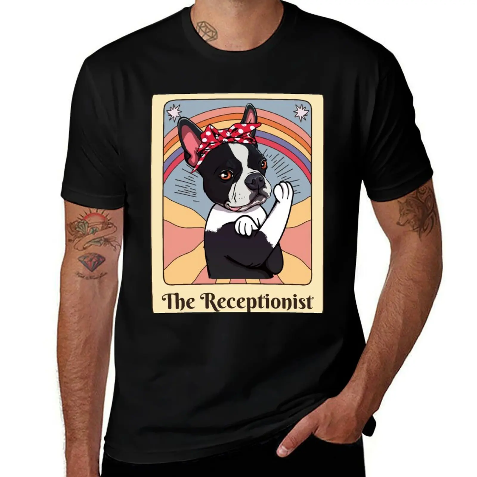 Vet Receptionist Appreciation Veterinary Receptionist Dog Tarot T-Shirt t shirt custom print man graphic t shirt T-Shirt