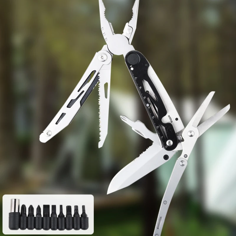 Multifunctional portable tool pliers Disaster prevention Emergency folding knife scissors Screwdriver Pointed nose pliers