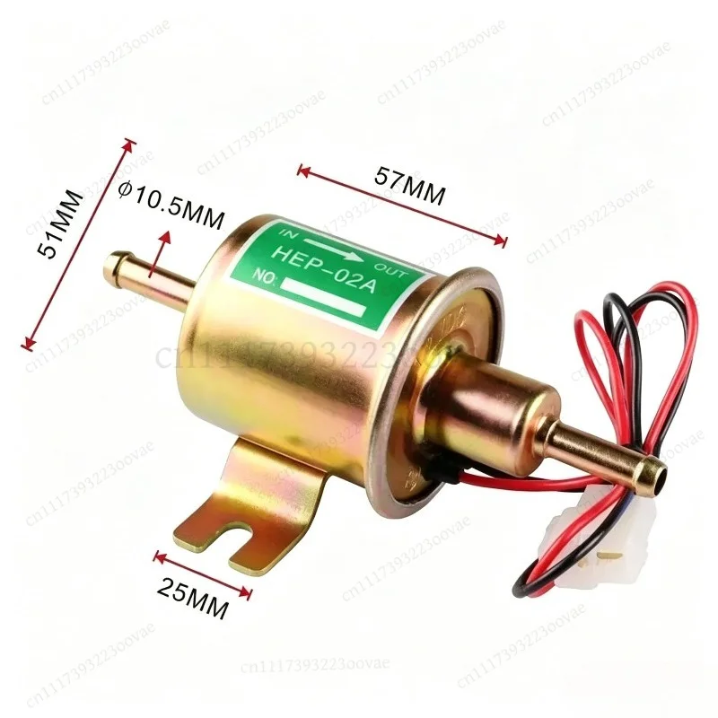 LK_Universal Inline Low Pressure Electric Fuel Pump For 6V Gas Petrol HEP‑02A