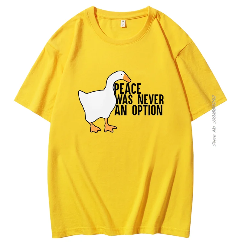 Peace Was Never An Option Funny Harajuku Graphic T Shirts Tees Tops Short Sleeve t-shirt Cotton T Shirt For Men Streetwear