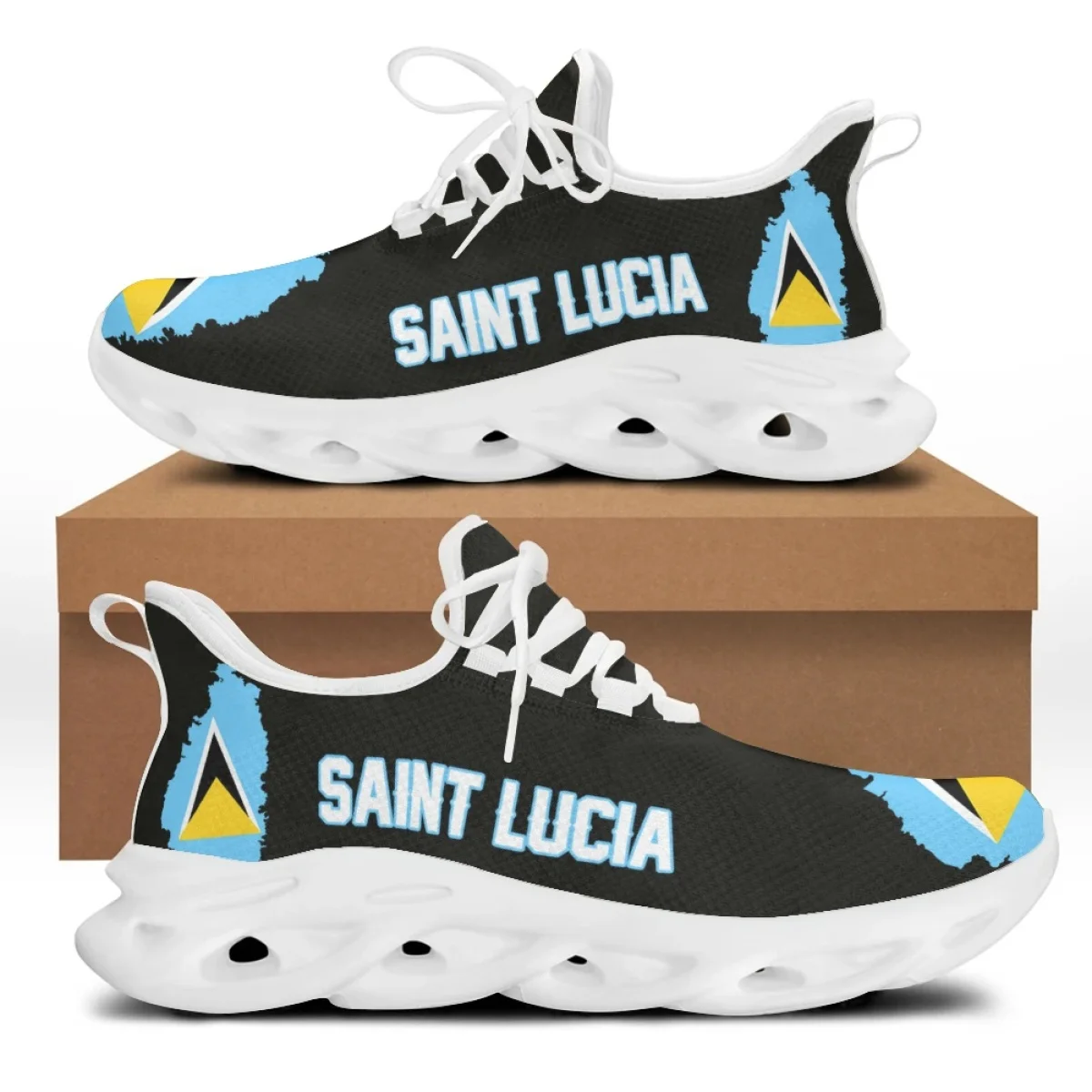 Saint Lucia Island Print Flat Shoes For Women Cool Sneaker For Female Spring Summer Woman Footwear Flats Sports Shoes