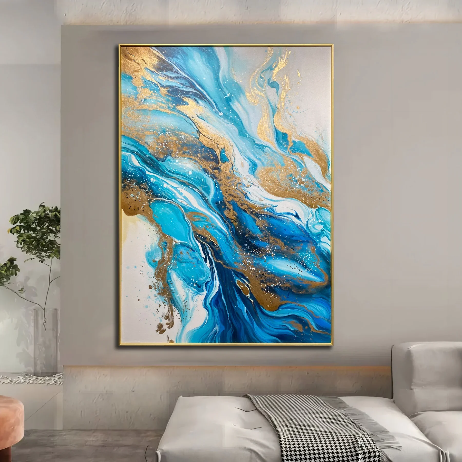 Abstract Texture Oil Painting Framed Floating Frame Canvas  Wall Art Home Decor