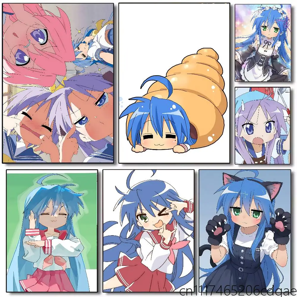 I-Izumi Konata Lucky Star Frameles Canvas Paint Decorative Art Printing Poster Image Home Living Room Bedroom Decoration Paint