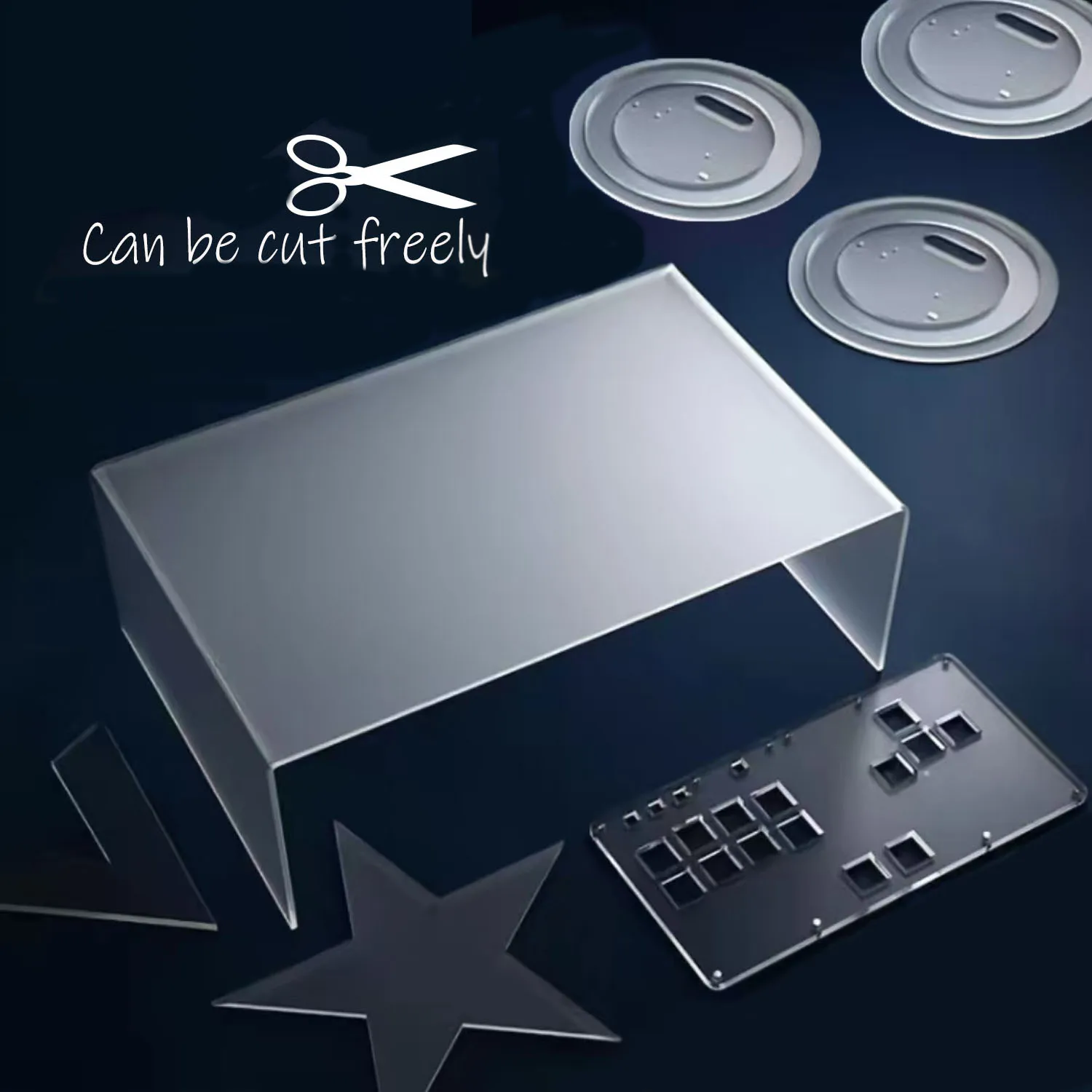 1pcs DIY Frosted Acrylic Sheet , 2-10mm Thick 100x100mm Matte Board for Crafts, Models & Custom Signs, Easy to Engrave